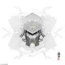 Intricate geometric patterns intertwined with samurai armor tattoo design idea