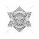 Intricate geometric patterns intertwined with samurai armor tattoo design idea