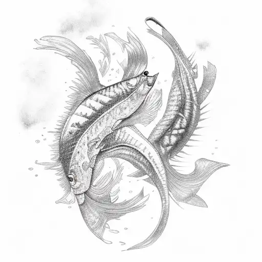 smoking bad fish tattoo design idea