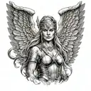 valkyrie warrior woman tattoo design idea