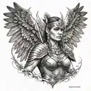 valkyrie warrior woman tattoo design idea