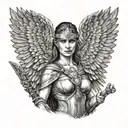 valkyrie warrior woman tattoo design idea