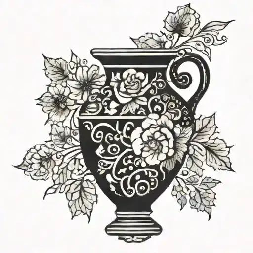 italian vase filled tattoo design idea