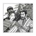 Japanese samurai daddy and daughter   tattoo design idea