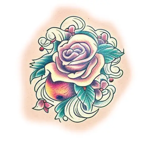 peach tattoo design idea
