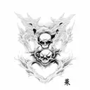 shinigami in graveyard tattoo design idea
