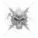 shinigami in graveyard tattoo design idea