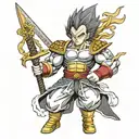 vegeta samurai standing tattoo design idea