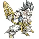 vegeta samurai standing tattoo design idea