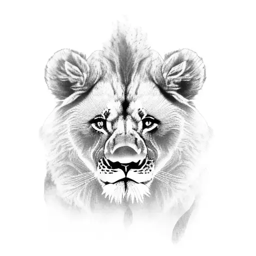 2 lion cubs and a bear tattoo design idea