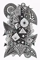  cards and parachute tattoo design idea