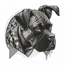 A unique geometric design inspired by the movement of a boxer in the ring tattoo design idea