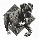 A unique geometric design inspired by the movement of a boxer in the ring tattoo design idea