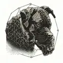 A unique geometric design inspired by the movement of a boxer in the ring tattoo design idea