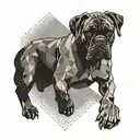 A unique geometric design inspired by the movement of a boxer in the ring tattoo design idea