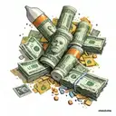 money fame power party drugs tattoo design idea