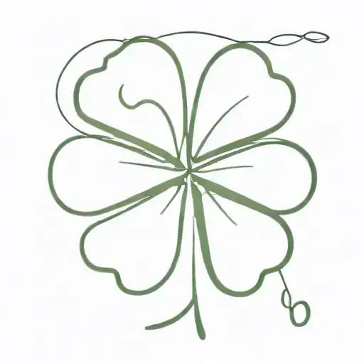 4 leaf clover 222 numbers tattoo design idea