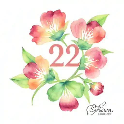  clover 222 numbers  tattoo design idea