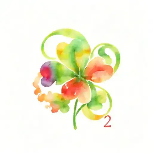 4 leaf clover 222 numbers tattoo design idea