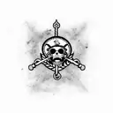 bandeira dos piratas barba branca one Piece  tattoo design idea