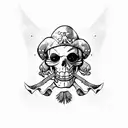 bandeira dos piratas barba branca one Piece  tattoo design idea