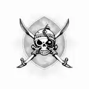 bandeira dos piratas barba branca one Piece  tattoo design idea
