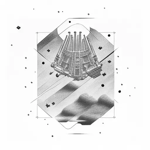 interstellar movie with Tars and the cornfield tattoo design idea