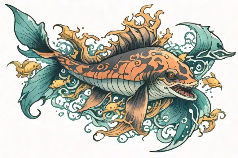 sea creatures tattoo design idea