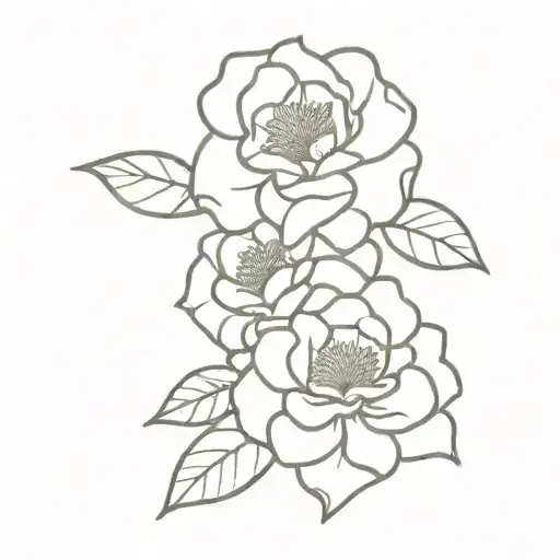 camellia flowers tattoo design idea