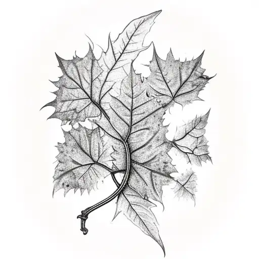 sun and ivy leaves  tattoo design idea