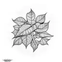sun and ivy leaves  tattoo design idea