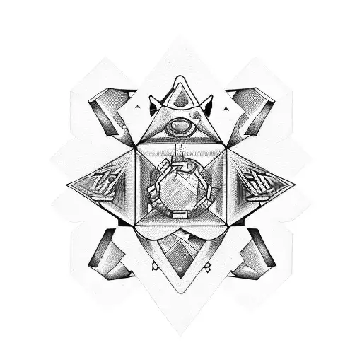 a rubik's clube with codes falling down tattoo design idea
