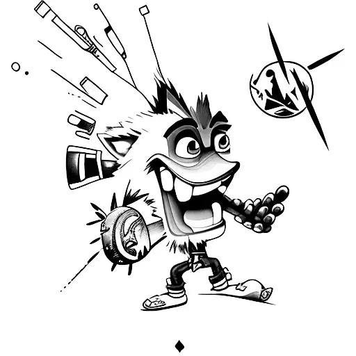 crash bandicoot tattoo design idea