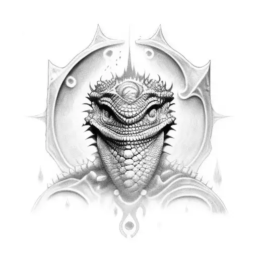 dagger. ragebringer. everquest. chameleon. sun. rain. tattoo design idea