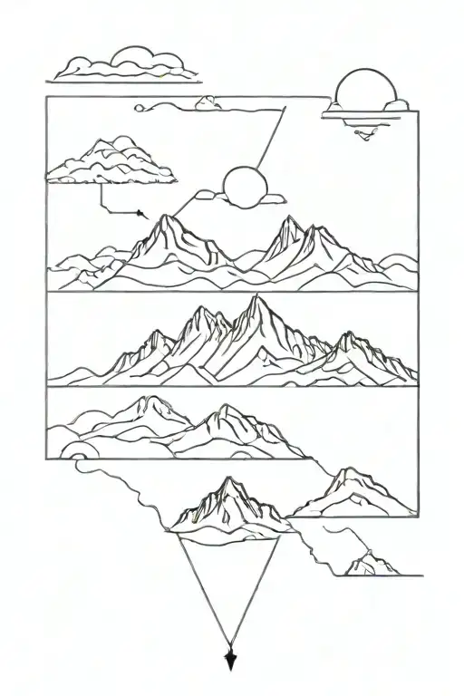 mountains perspective change tattoo design idea
