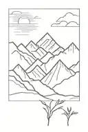 mountains perspective change tattoo design idea