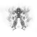 "Hot rod" with flames tattoo design idea