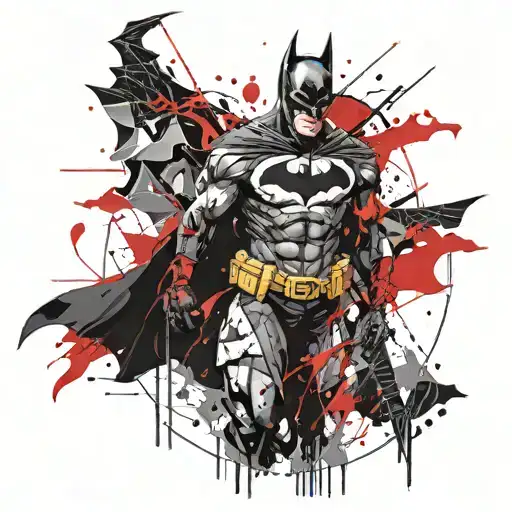 Batman on gotham city inside tattoo design idea