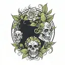 botanical zombies tattoo design idea