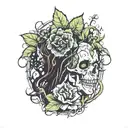 botanical zombies tattoo design idea