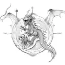 skydive dragon  tattoo design idea