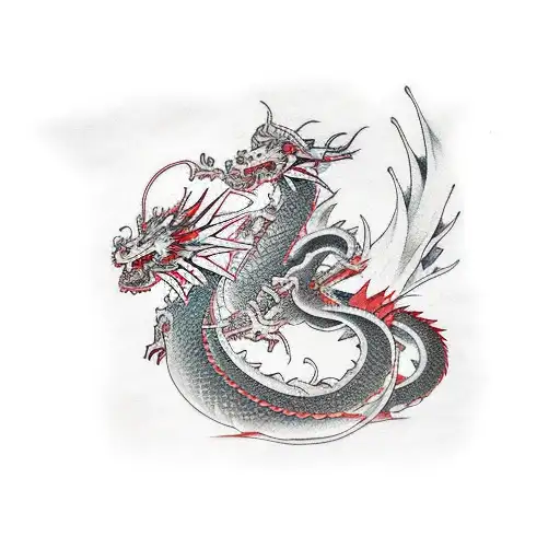 dragon and warrior tattoo design idea