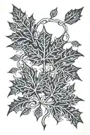 maple leaf intertwined tattoo design idea