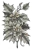 maple leaf intertwined tattoo design idea