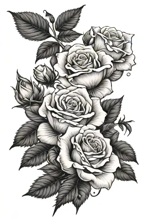 rose tattoo and words she is healing herbs tattoo design idea