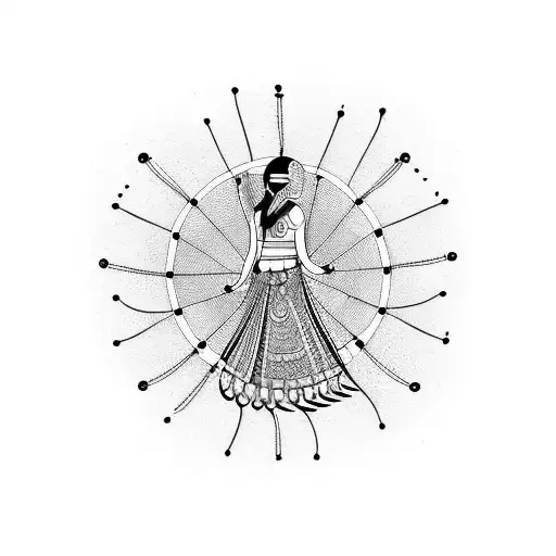 Indian girl with a dream catcher tattoo design idea