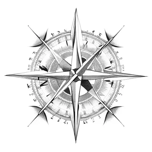 compass clock rose arrow tattoo design idea