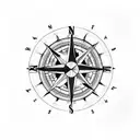 compass clock rose tattoo design idea