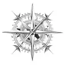 compass clock rose arrow tattoo design idea