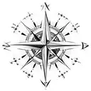 compass clock rose arrow tattoo design idea